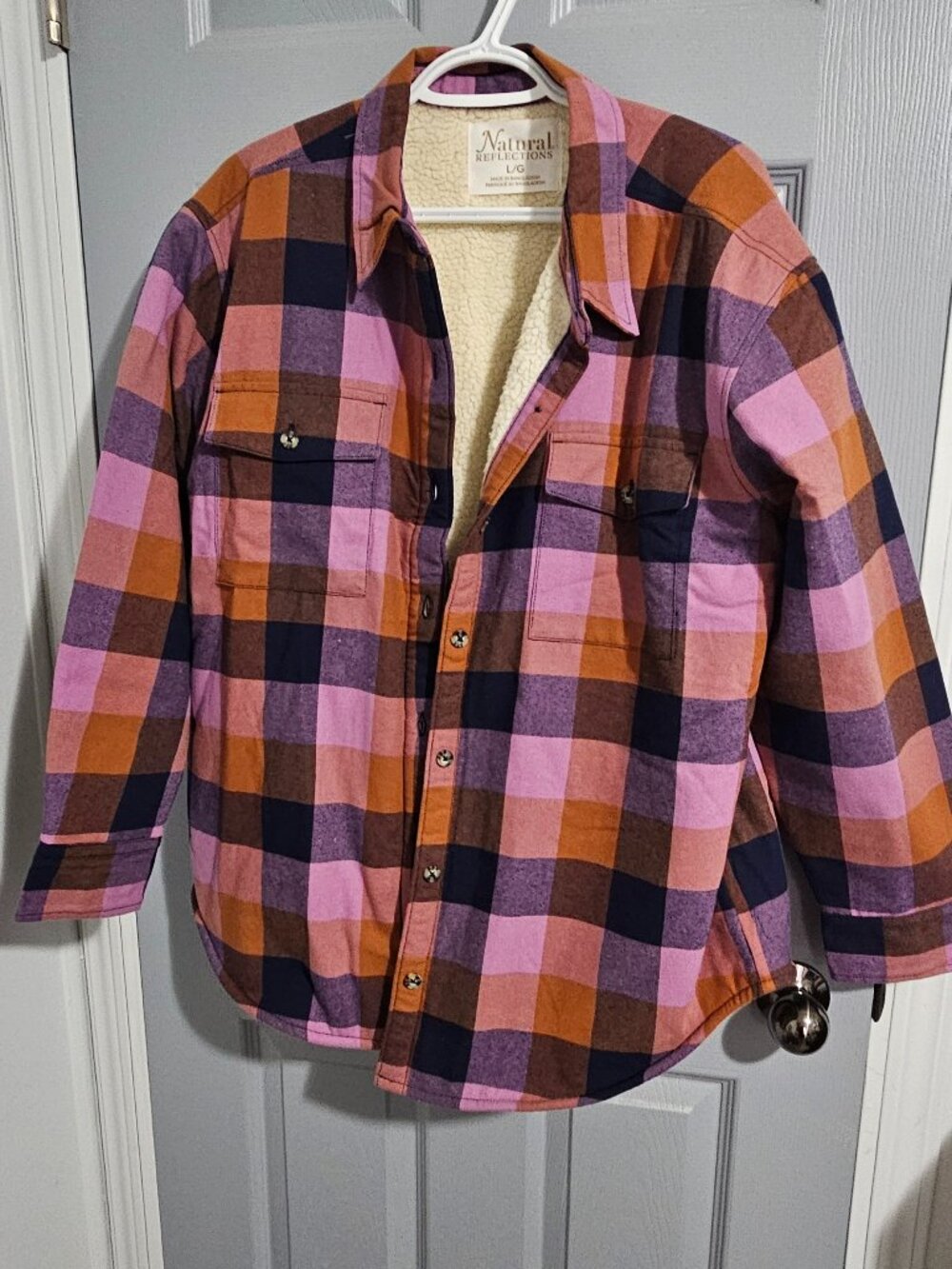 Pink plaid natural reflections jacket
